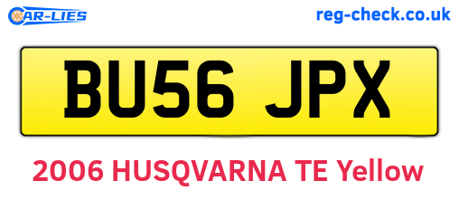 BU56JPX are the vehicle registration plates.