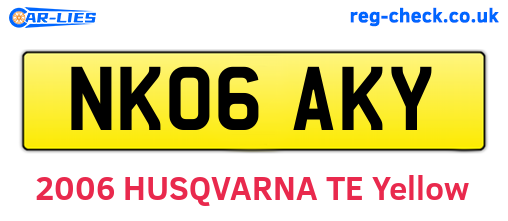 NK06AKY are the vehicle registration plates.