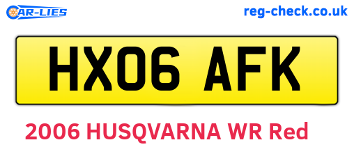 HX06AFK are the vehicle registration plates.