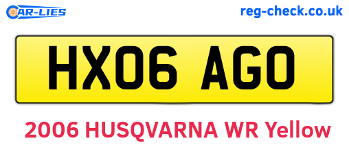HX06AGO are the vehicle registration plates.