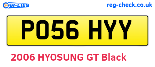 PO56HYY are the vehicle registration plates.