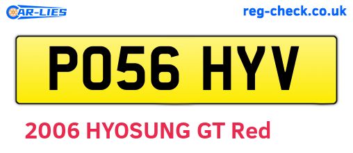 PO56HYV are the vehicle registration plates.