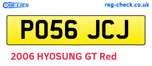 PO56JCJ are the vehicle registration plates.