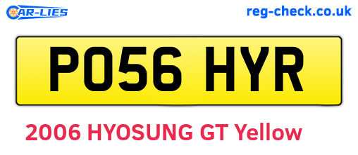 PO56HYR are the vehicle registration plates.