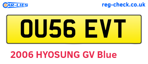 OU56EVT are the vehicle registration plates.