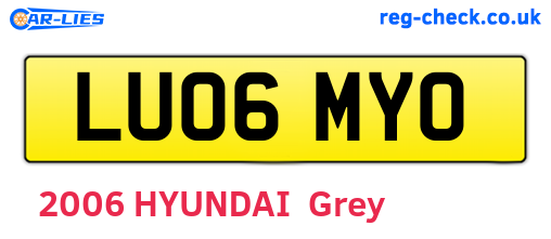 LU06MYO are the vehicle registration plates.