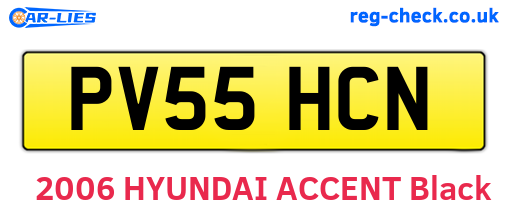 PV55HCN are the vehicle registration plates.