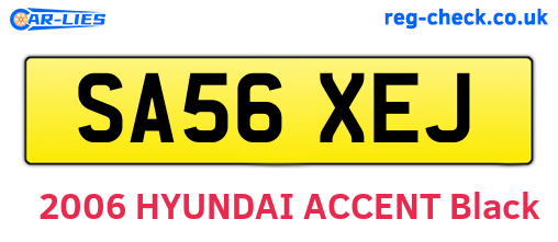 SA56XEJ are the vehicle registration plates.
