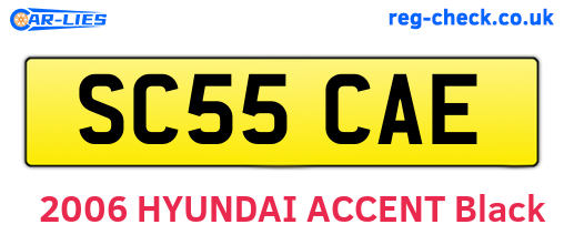 SC55CAE are the vehicle registration plates.