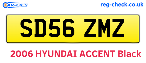 SD56ZMZ are the vehicle registration plates.