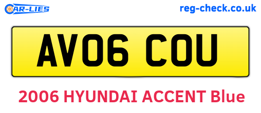 AV06COU are the vehicle registration plates.