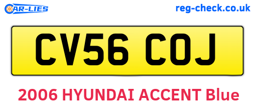 CV56COJ are the vehicle registration plates.