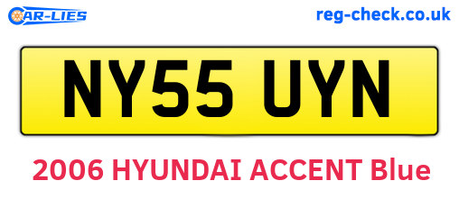 NY55UYN are the vehicle registration plates.