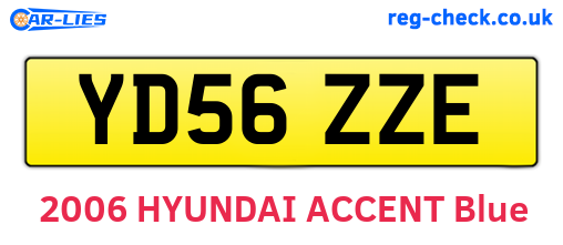 YD56ZZE are the vehicle registration plates.