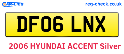 DF06LNX are the vehicle registration plates.