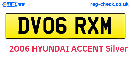 DV06RXM are the vehicle registration plates.