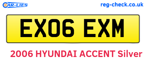 EX06EXM are the vehicle registration plates.