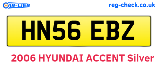 HN56EBZ are the vehicle registration plates.