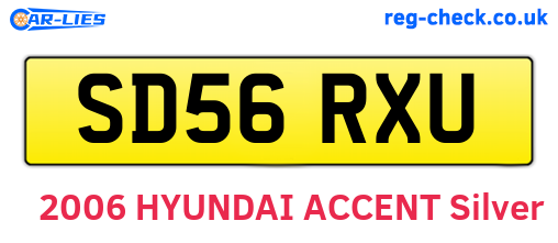 SD56RXU are the vehicle registration plates.
