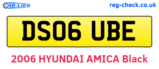 DS06UBE are the vehicle registration plates.