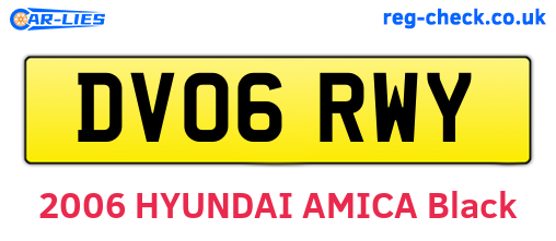 DV06RWY are the vehicle registration plates.