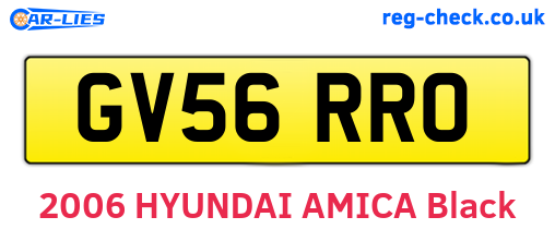 GV56RRO are the vehicle registration plates.