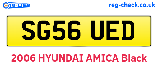 SG56UED are the vehicle registration plates.