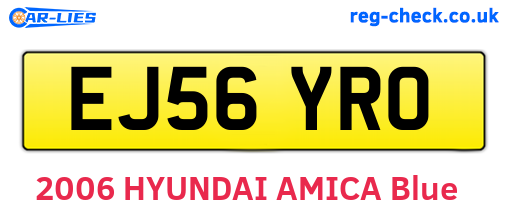 EJ56YRO are the vehicle registration plates.