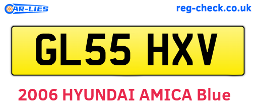 GL55HXV are the vehicle registration plates.