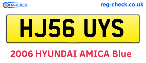 HJ56UYS are the vehicle registration plates.