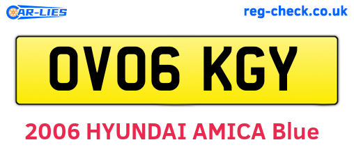 OV06KGY are the vehicle registration plates.