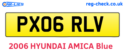 PX06RLV are the vehicle registration plates.