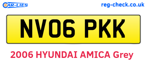 NV06PKK are the vehicle registration plates.