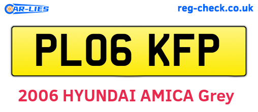 PL06KFP are the vehicle registration plates.