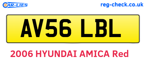 AV56LBL are the vehicle registration plates.
