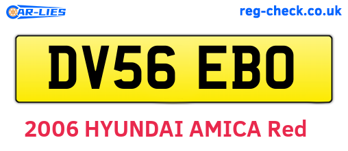 DV56EBO are the vehicle registration plates.