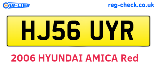 HJ56UYR are the vehicle registration plates.