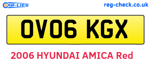 OV06KGX are the vehicle registration plates.
