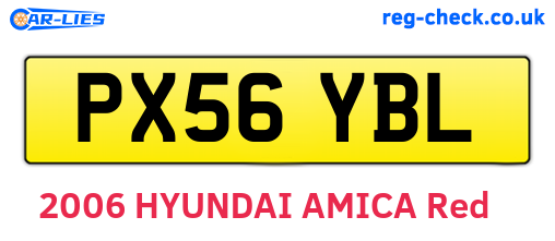 PX56YBL are the vehicle registration plates.