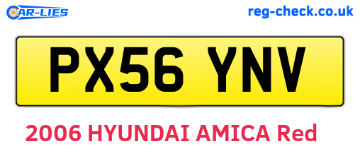 PX56YNV are the vehicle registration plates.