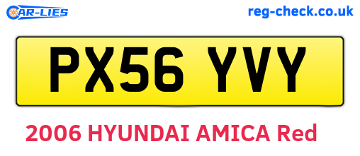 PX56YVY are the vehicle registration plates.