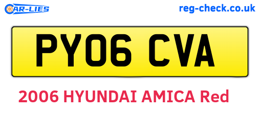 PY06CVA are the vehicle registration plates.