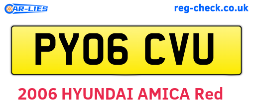 PY06CVU are the vehicle registration plates.