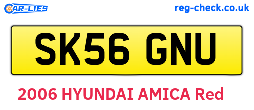 SK56GNU are the vehicle registration plates.