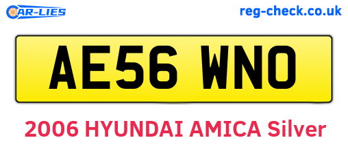 AE56WNO are the vehicle registration plates.