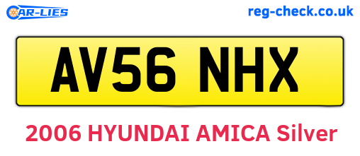 AV56NHX are the vehicle registration plates.