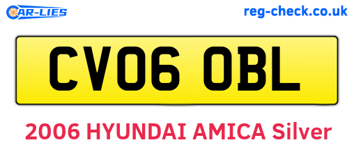 CV06OBL are the vehicle registration plates.
