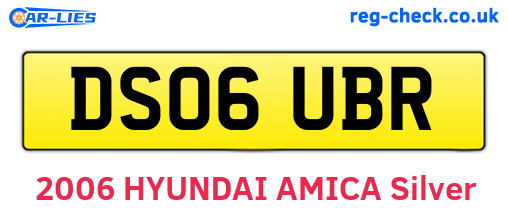 DS06UBR are the vehicle registration plates.