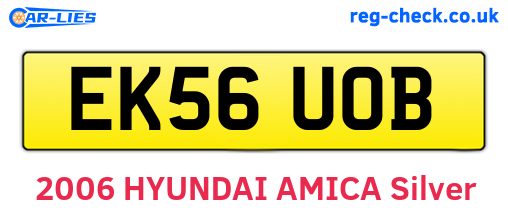 EK56UOB are the vehicle registration plates.