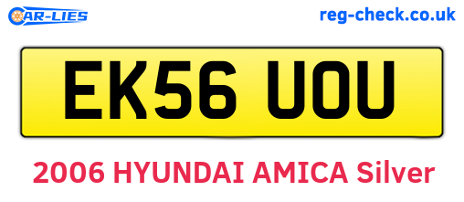 EK56UOU are the vehicle registration plates.